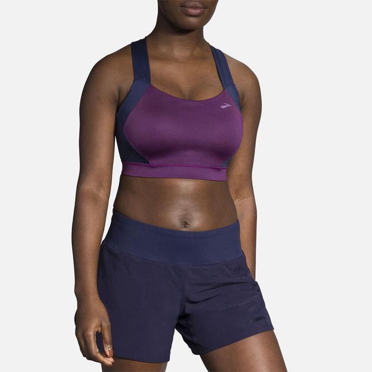 Brooks Women's Uphold Crossback Running Bra - Purple (MLSO57168)